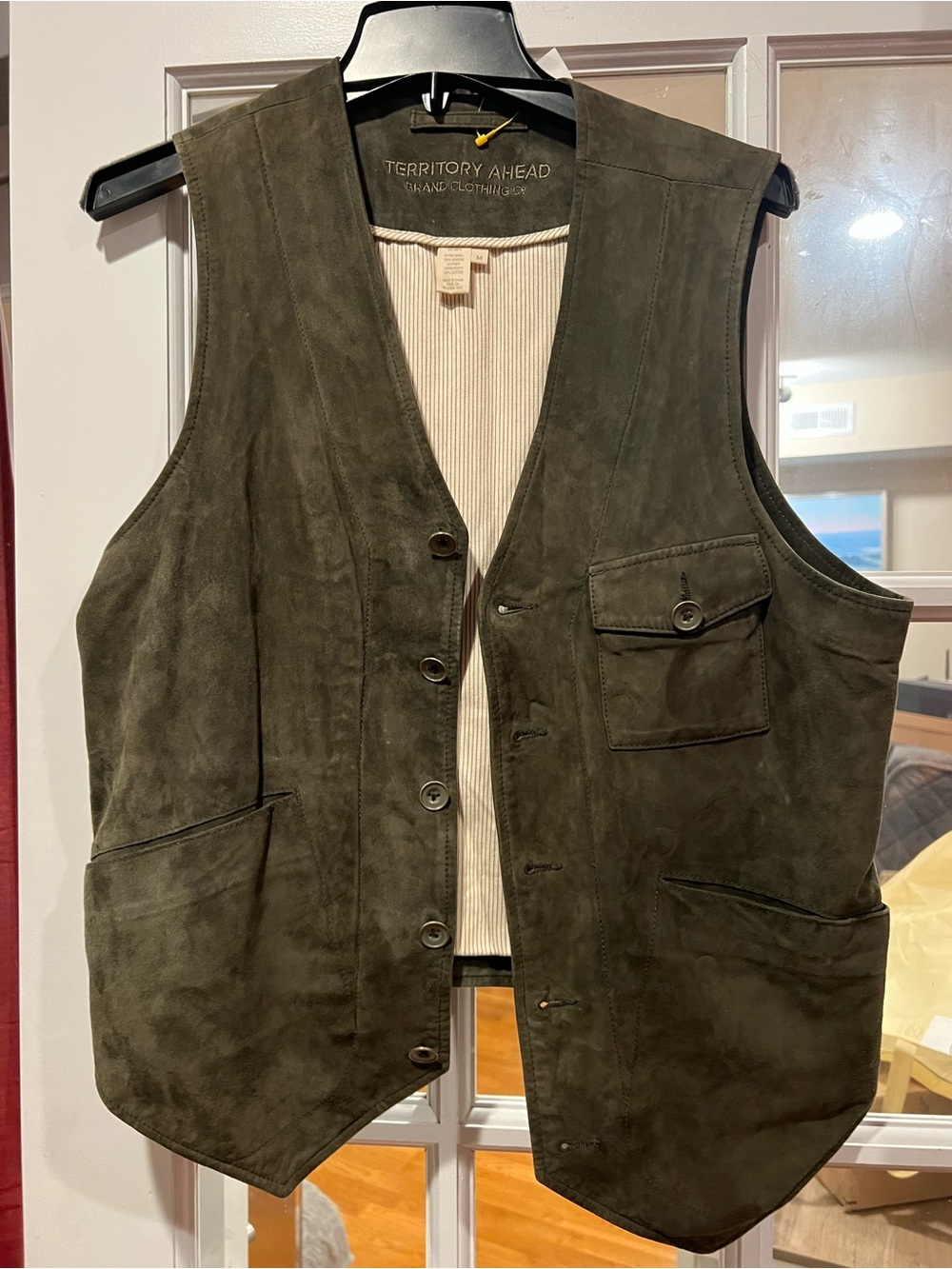 The Territory Ahead Olive Suede Utility Vest